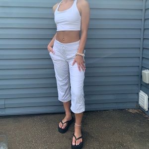 Lululemon 2000s White Cargo Capri Pants